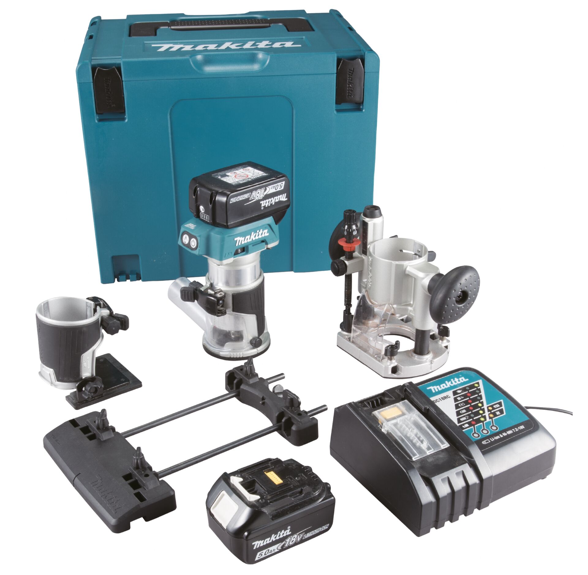Makita DRT50RTJX9 - 18v Akülü Freze Seti - Drt50rtjx9