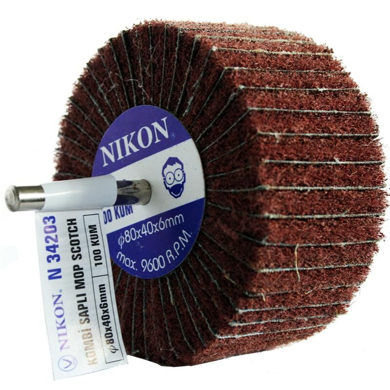 Nikon N34203 - Saplı Kombi Mop Non Woven Zımpara 100 Kum