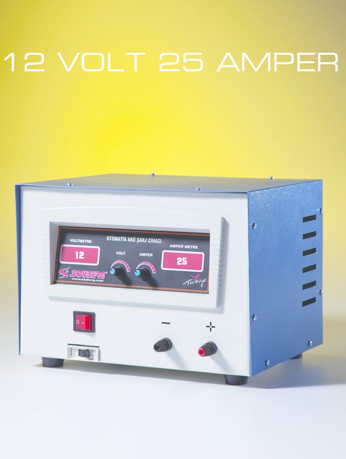 SOYBERG AKÜ ŞARJ CİHAZI 12 VOLT 25 AMPER OTOMATİK AKÜ ŞARJ CİHAZI