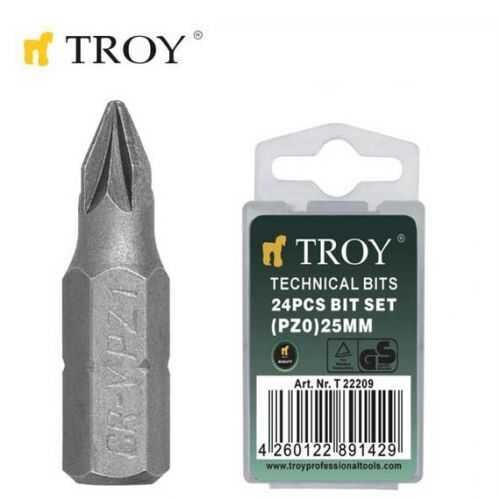 TROY 22209 Bits Uç Seti (PZ0x25mm, 24 Adet)