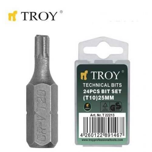 TROY 22213 Bits Uç Seti (T10x25mm, 24 Adet)