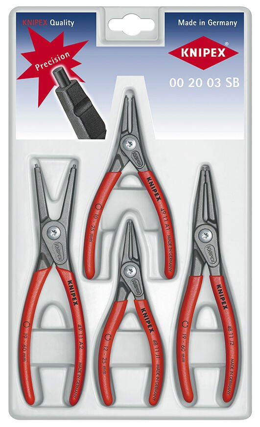 Knipex 002003SB - Segman Pense Seti - 4 Parça Ağır Hizmet