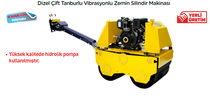 FACTOR FACSM178 Dizel Çift Tanburlu Vibrasyonlu Zemin Silindir Makinası