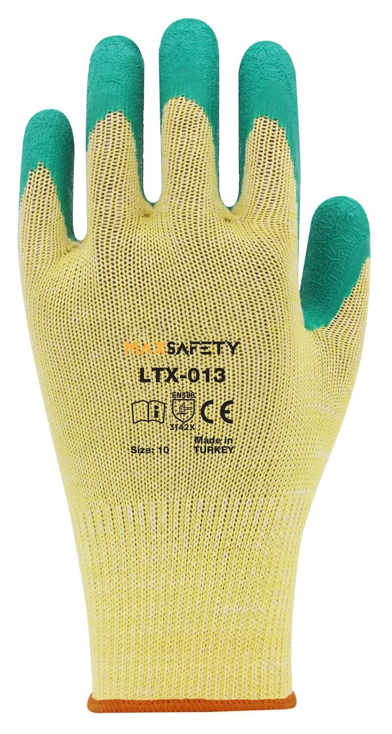Max Safety LTX-013-10 - Lateks Camcı Eldiveni - Crinkle No: 9 - 10