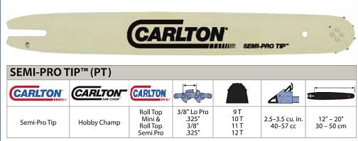 CARLTON Pala 3/8 Mini 28.5 Diş Yarı Profesyonel