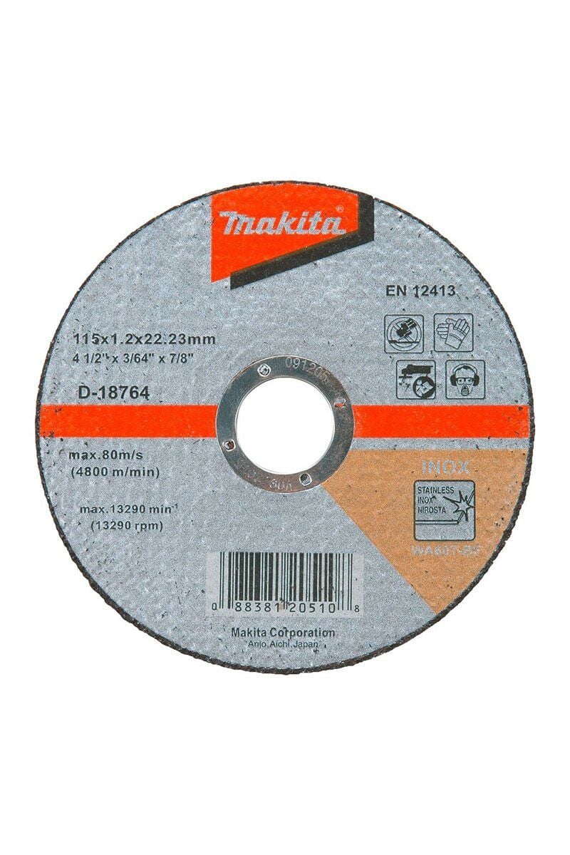 Makita D-18764 - İnox Kesme Taşı - Düz 115x1.2 Mm