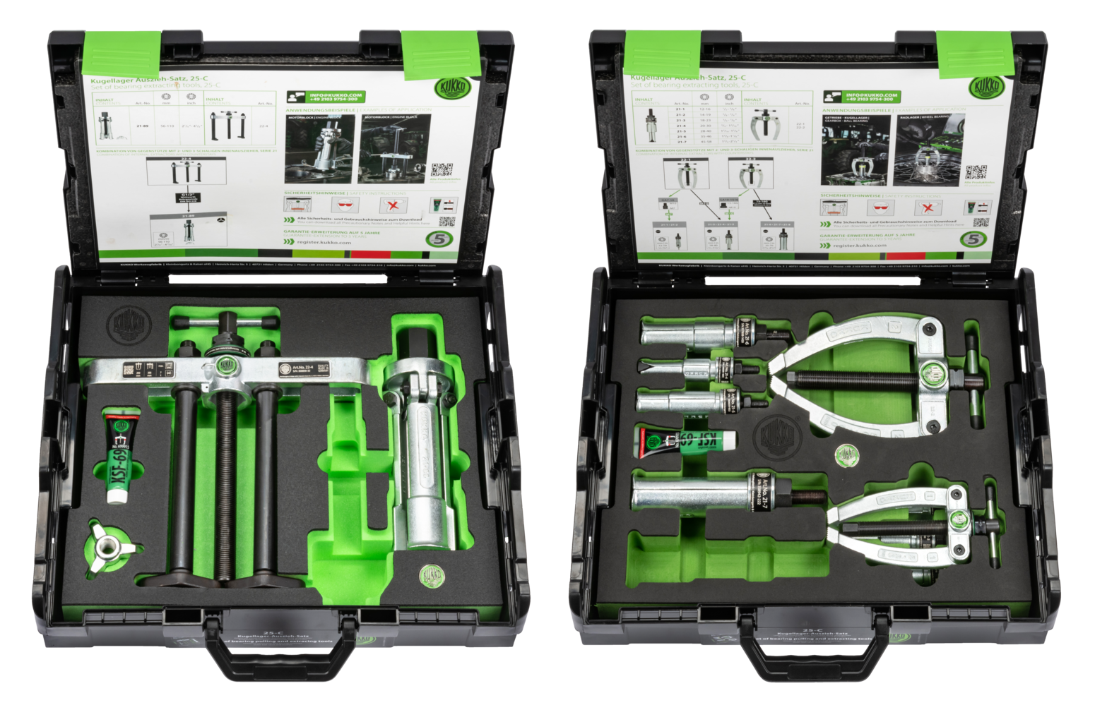 Kukko - İç Rulman Çektirme Seti 25-c - Yüksek Performans