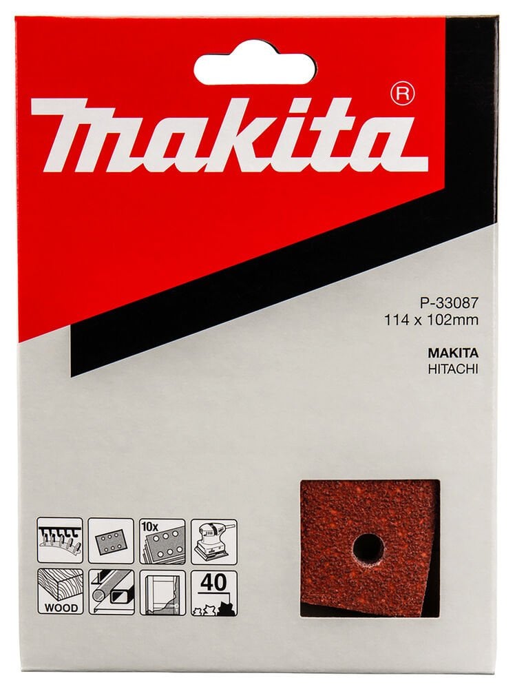 Makita P-33087 - Cırtlı Zımpara - 40 Kum 102x115 Mm