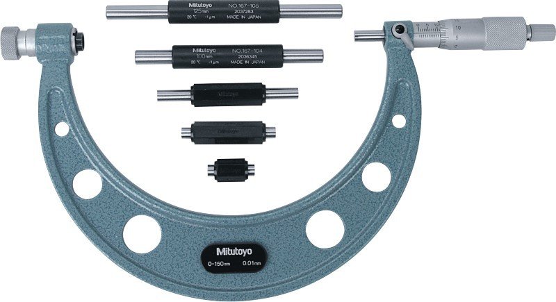 Mitutoyo 104-135A  / Değiştirilebilir Uçlu Dış Çap Mikrometreler / 0-150