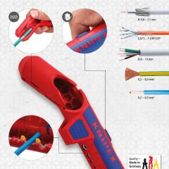Knipex 16 95 01SB - Kablo Sıyırma Aleti 135 Mm - Ergonomik Tasarım