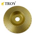 TROY 25072 Avuç Taşlamalar için Ahşap Törpü Diski, Konik, 100mm