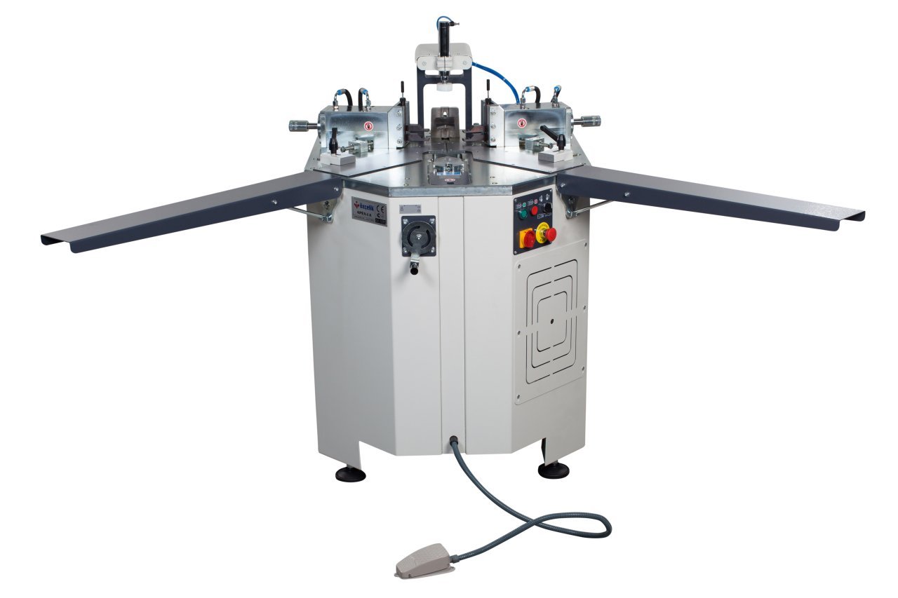 ÖZÇELİK APEX - I A Otomatik Hidrolik Alttan Çıkma Gönyeli Alüminyum Köşe Presi