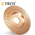 TROY 25075 Avuç Taşlama için Ahşap Aşındırıcı Törpü Diski, Düz Yassı, 125mm