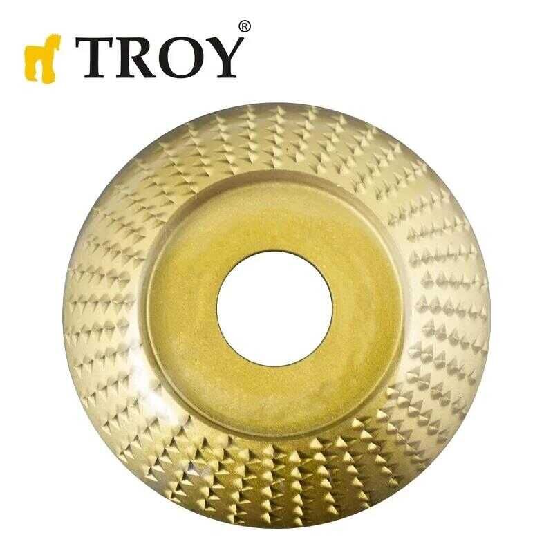 TROY 25077 Avuç Taşlama için Ahşap Aşındırıcı Törpü Diski, Yarı Küre, 125mm