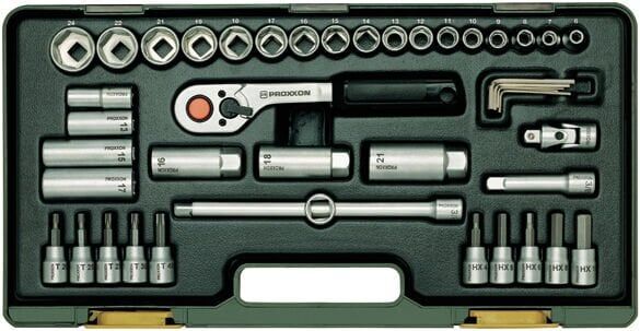 Proxxon Endüstriyel 23282 - Cırcırlı Kollu 47 Parçalı Lokma ve Bits Takımı