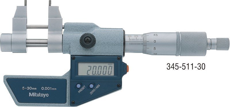 Mitutoyo 345-251-10 / Dijital Tip ve Ölçüm Çeneli İç Çap Mikrometreleri / 25-50