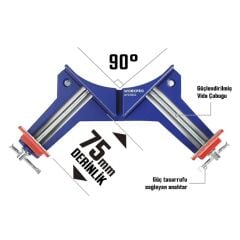 WORKPRO WP232043 75mm 90° Profesyonel Köşe İşkence