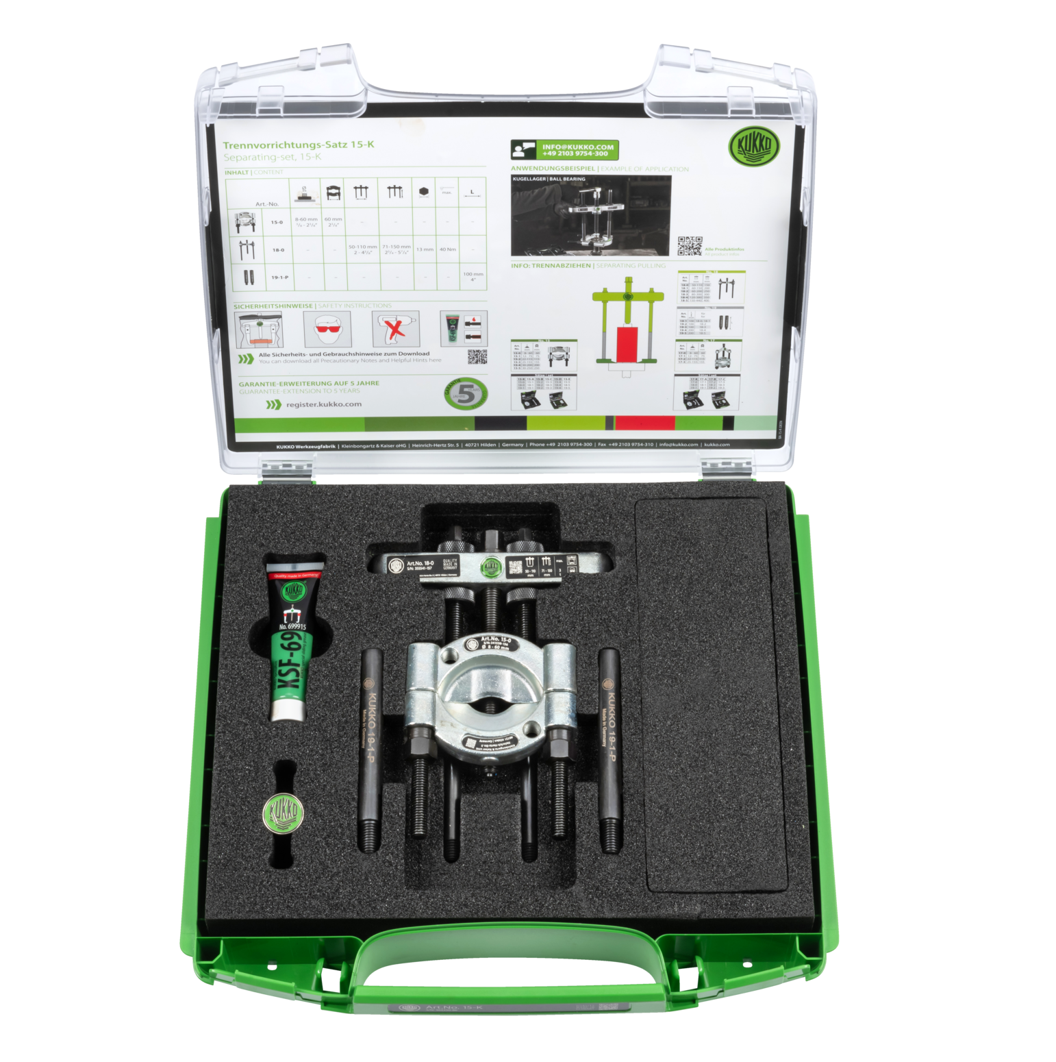 Kukko - Dış Rulman Çektirme Takımı 15-k - Yüksek Performans