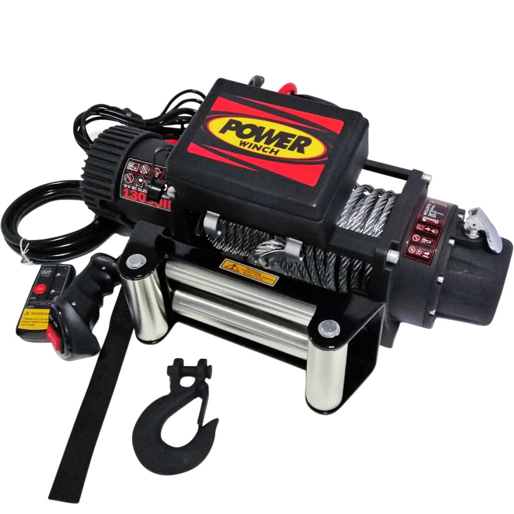 Power Winch 13500 lb Çelik Halatlı Off-Road 4x4 Elektrikli Vinç 12 V