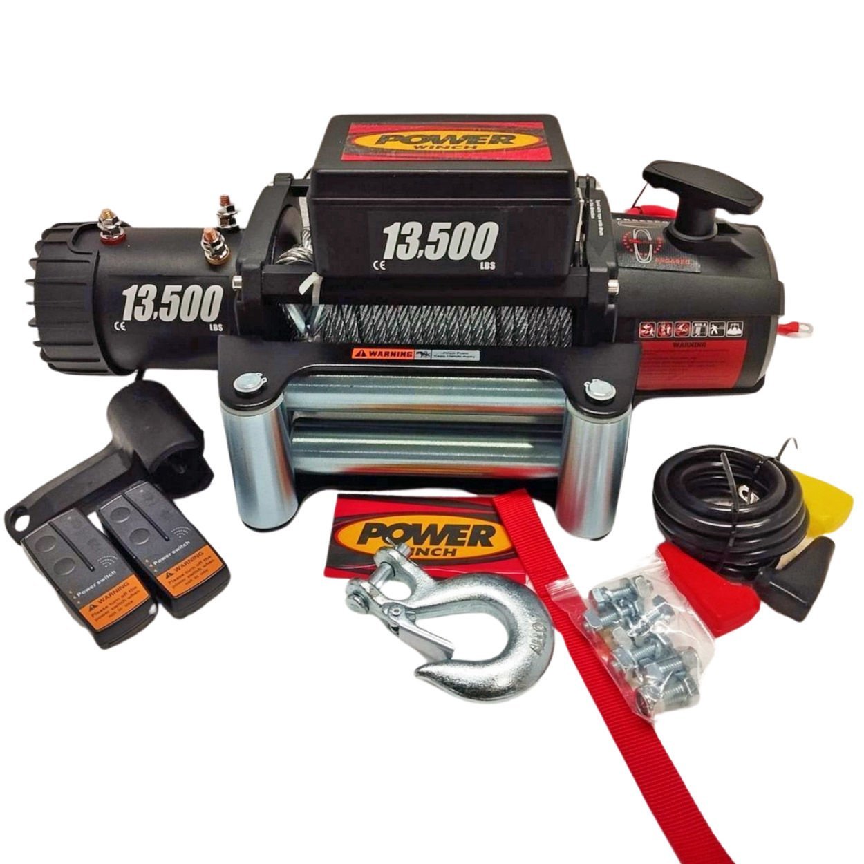 Power Winch 13500 lb Çelik Halatlı Off-Road 4x4 Elektrikli Vinç 12 V