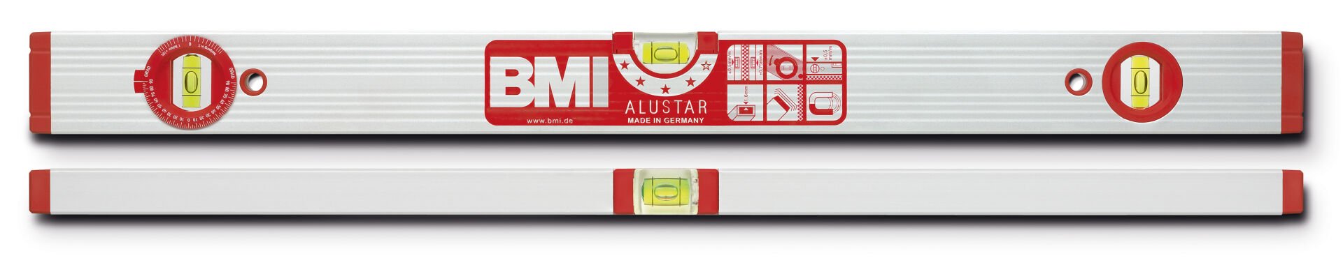 ALUSTAR 691W 60CM - Bmi Alustar 691w60 Alümi̇nyum Açili Su Terazi̇si̇ 60cm