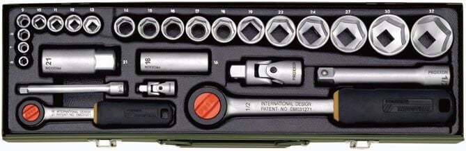 Proxxon Endüstriyel 23020 - Cırcırlı Kollu 27 Parçalı Lokma Takımı