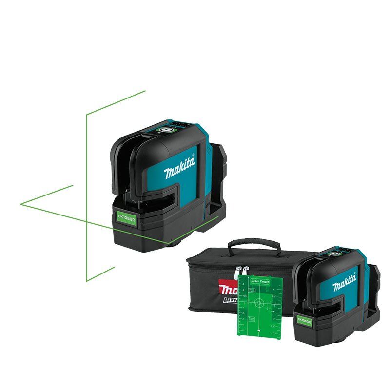 Makita SK105GDZ - 4 Nokta Yeşil Çapraz Çizgi Lazer (akülü) - Sk105gdz