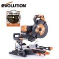 Evolution 053-0003B R255SMS-DB+ Çift Eğimli Kızaklı Bileşik Gönye Kesme Makinesi, 255mm