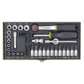 Proxxon Endüstriyel 23080 - Cırcırlı Kollu 36 Parçalı Lokma ve Bits Takımı