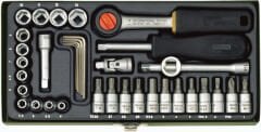 Proxxon Endüstriyel 23080 - Cırcırlı Kollu 36 Parçalı Lokma ve Bits Takımı