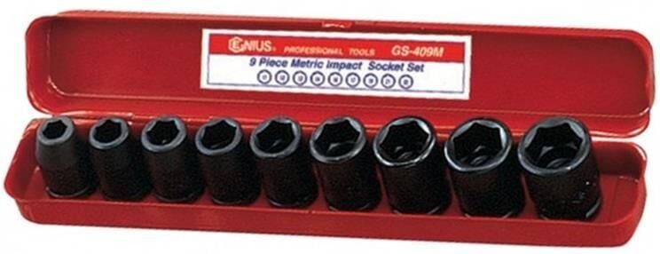 GENIUS TD-410M1 Profesyonel 1/2'' Uzun Lokma Takımı (10 Parça, Altı Köşe 10-24mm)
