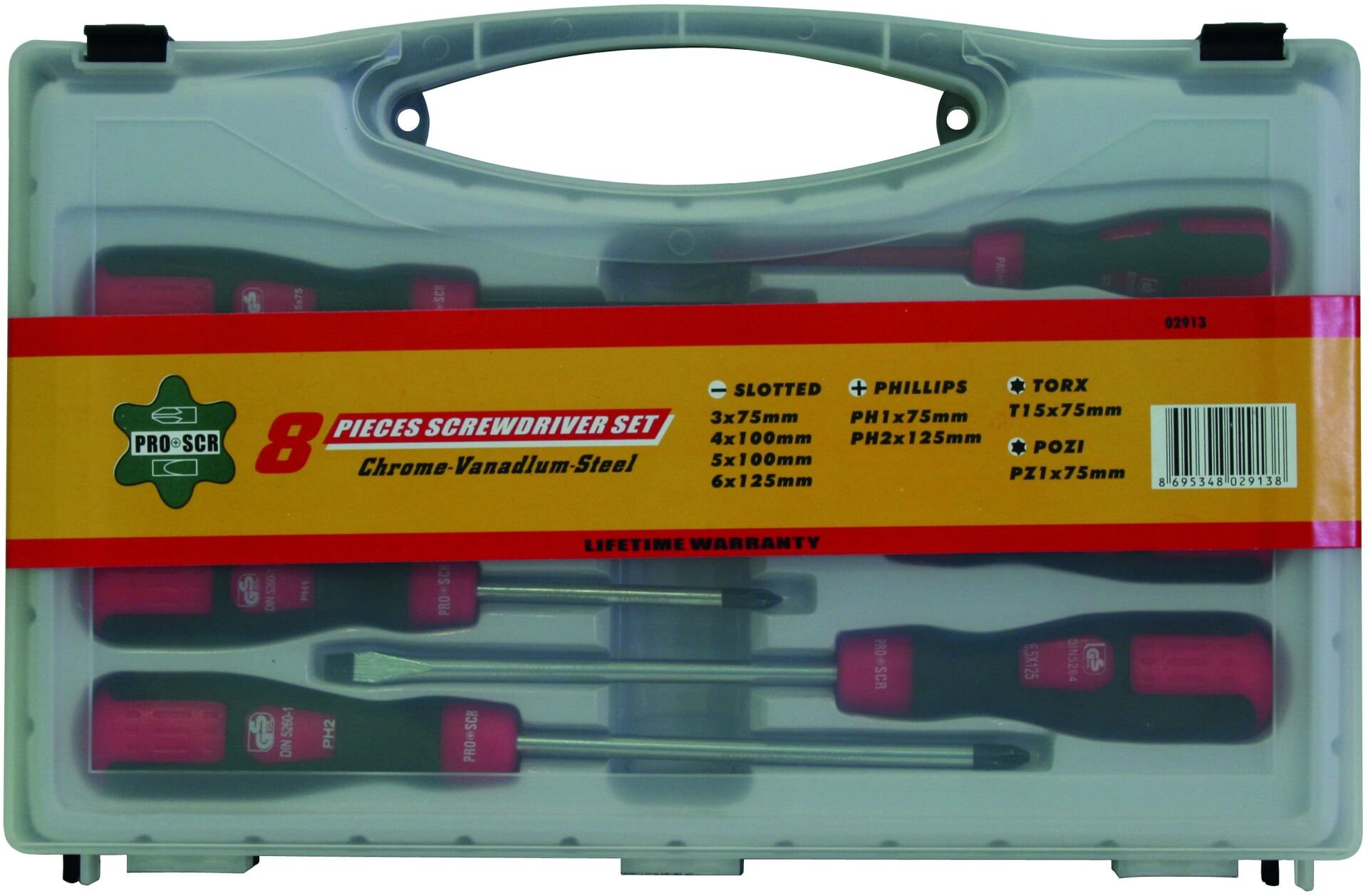 Proscr SCR02913 - 8'li Tornavida Seti - Dayanıklı ve Kullanışlı