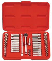 GENIUS GS-244MS Altıköşe Kromajlı Lokma Takımı 1/4'' Sürücü 44 Parça (Metrik & İnç Set)