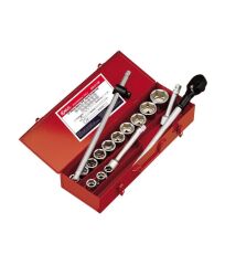 GENIUS GS-617M 3/4'' Altıköşe Kromajlı Kısa Lokma Takımı 17 Parça (21-50mm Profesyonel Ağır Hizmet)