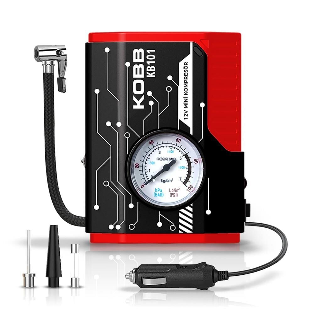KOBB KB101 12Volt 100 PSI Analog Göstergeli Lastik Şişirme Hava Pompası