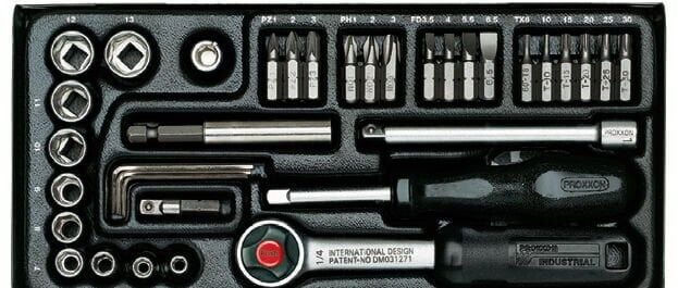 Proxxon Endüstriyel 23070 - Cırcırlı Kollu 39 Parçalı Lokma ve Bits Takımı