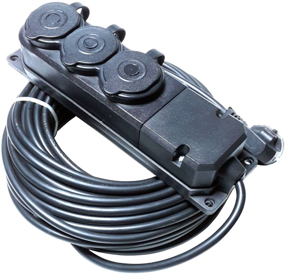 Topart TA01558 - 3'lü Grup Prizli Uzatma Kablosu 20 Mt