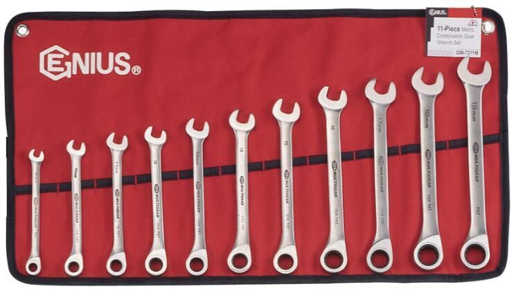 GENIUS GW-7608M Cırcırlı Kombine Anahtar Takımı (8 Parça, 8-19mm)