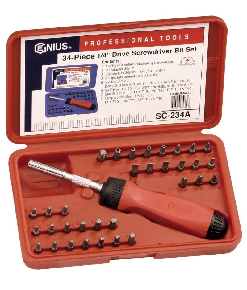 GENIUS SC-234A Bits Uç Takımı 34 Parça 1/4'' Şaftlı Çok Amaçlı Set