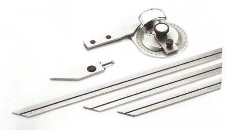 TR 0-10 X 0,01 mm 0-360 Derece / DERECELİ MERCEKLİ GÖNYE ( 3 Parçalı )