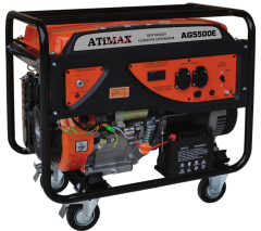 ATiMAX AG5500E  5,5 KVA, MONOFAZE, BENZİNLİ MARŞLI/İPLİ TEKERLİ JENERATÖR