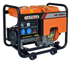 ATiMAX AD7500E3 7KVA, TRİFAZE, MARŞLI DİZEL PORTATİF JENERATÖR.