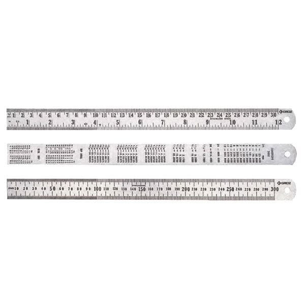 Groz - Çelik Cetvel (mm/inch) Sr/40 - Dayanıklı ve Hassas Ölçüm Aracı