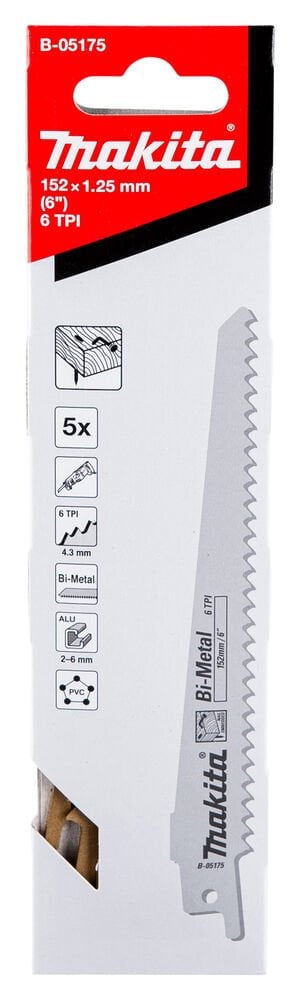 Makita B-05175 - Kılıç Testere Bıçağı 152 Mm - Yüksek Performans