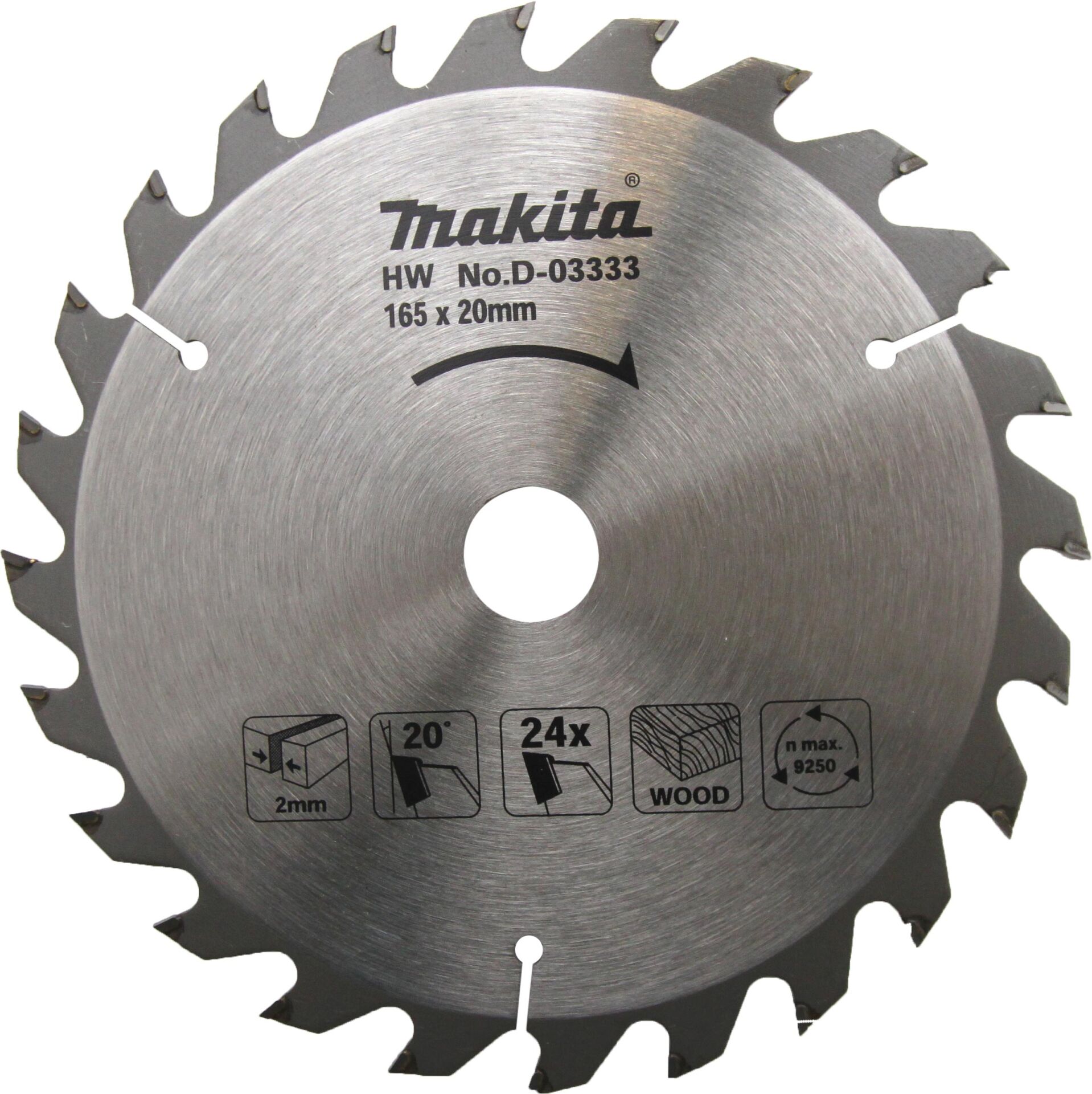 Makita D-03333 - Ahşap Daire Testere 165x24 Diş - Yüksek Performans