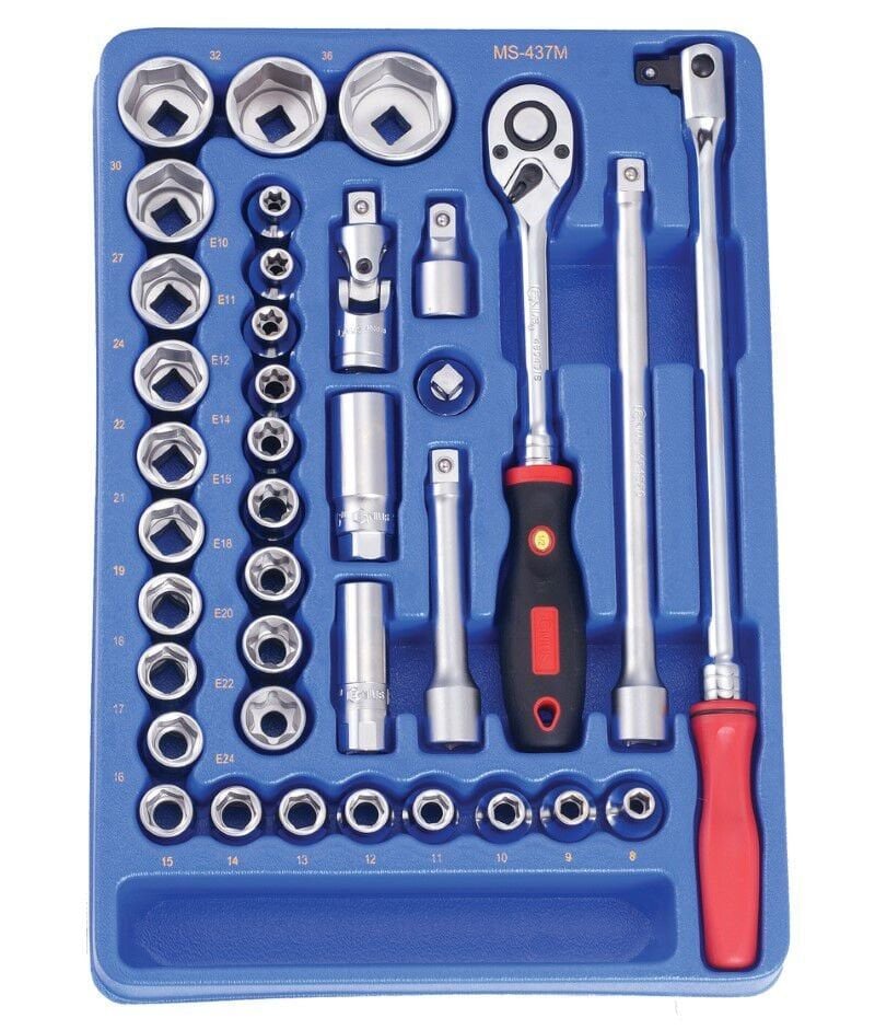 GENIUS MS-437M 37 Parça Profesyonel Lokma Takımı Seti (1/2'' Altıköşe ve Torx)