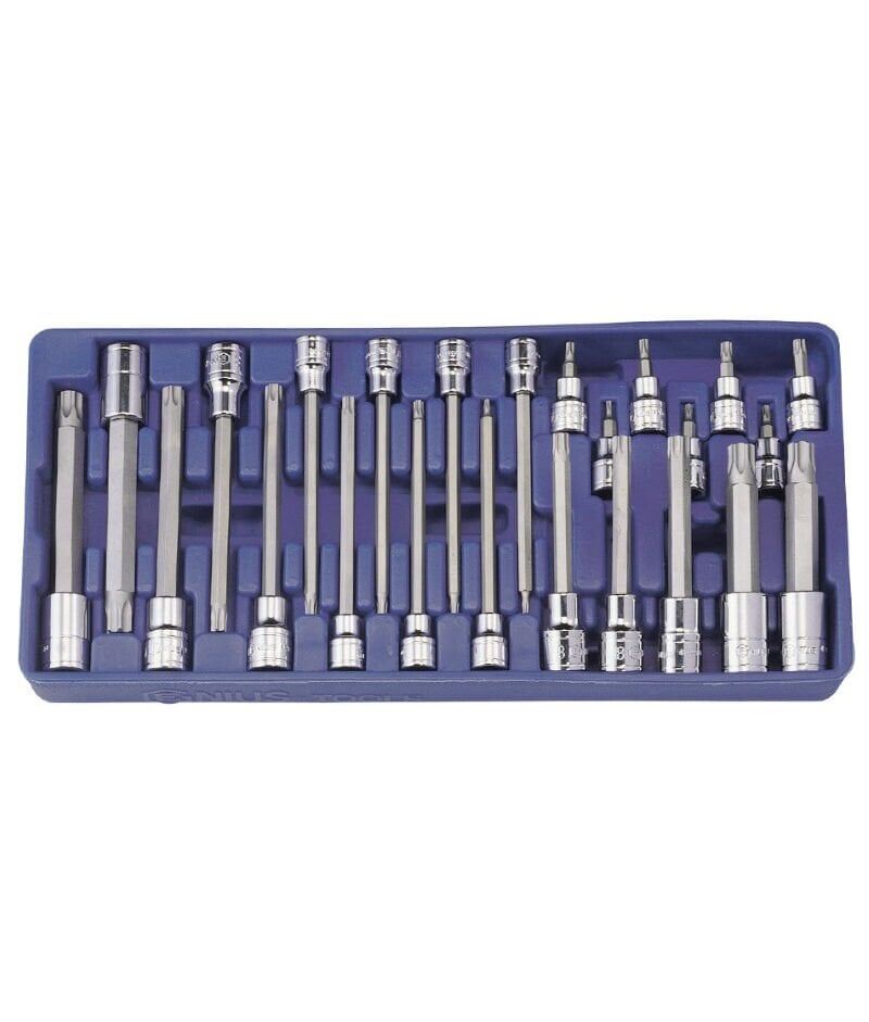 GENIUS BS-3424T 24 Parça Profesyonel Lokmalı Torx Uç Takımı Seti (3/8'' & 1/2'' Kare Sürücü)
