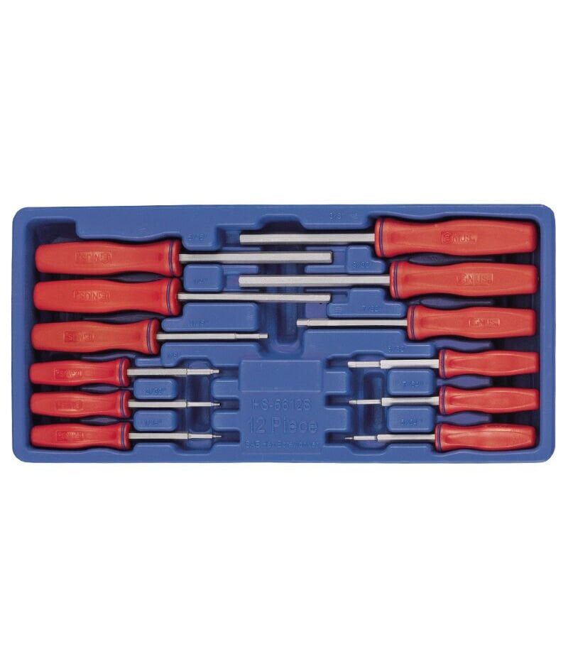 GENIUS HS-5612S 12 Parça Allen Tornavida Seti | İnç Ölçülerde Profesyonel Alyen Takımı