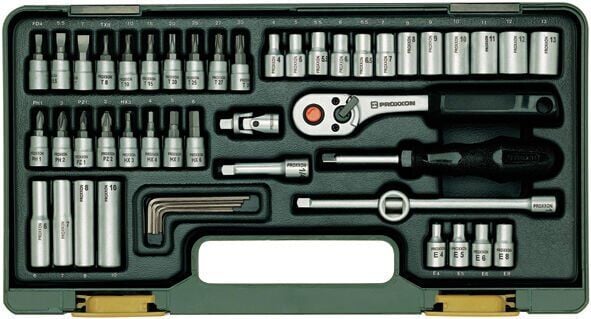 Proxxon Endüstriyel 23280 - Cırcırlı Kollu 50 Parçalı Lokma ve Bits Takımı