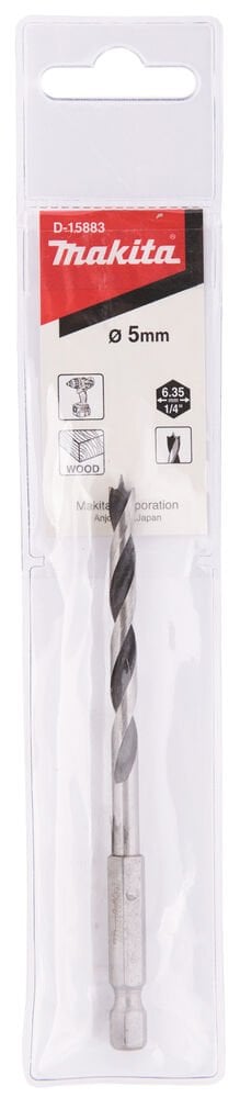Makita D-15883 - 1/4'' Altıgen Bağlantılı Ahşap Delme Matkap Ucu 5x100 Mm
